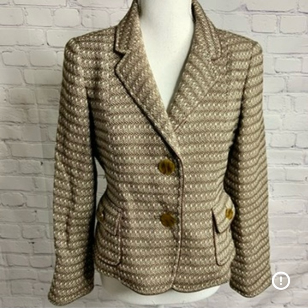 TALBOTS Brown Fitted Blazer 8 Petite
